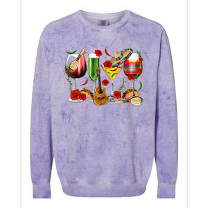 Mexico Wine Tequila Cinco De Mayo Mexican Fiesta Lover Colorblast Crewneck Sweatshirt