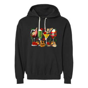 Mexico Wine Tequila Cinco De Mayo Mexican Fiesta Lover Garment-Dyed Fleece Hoodie