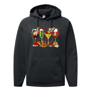 Mexico Wine Tequila Cinco De Mayo Mexican Fiesta Lover Performance Fleece Hoodie