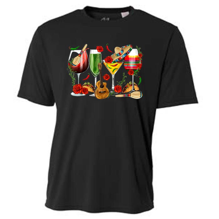 Mexico Wine Tequila Cinco De Mayo Mexican Fiesta Lover Cooling Performance Crew T-Shirt