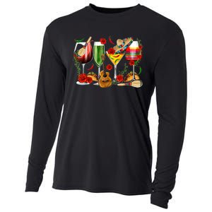 Mexico Wine Tequila Cinco De Mayo Mexican Fiesta Lover Cooling Performance Long Sleeve Crew