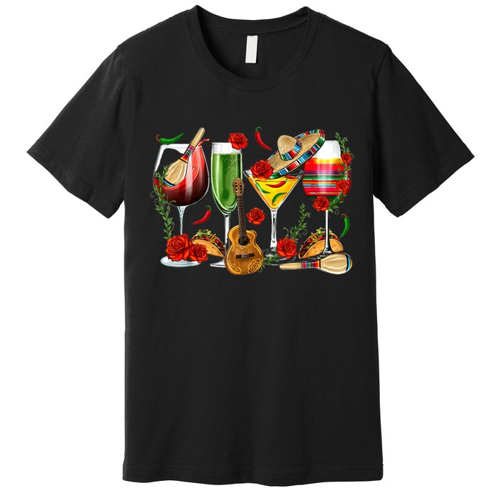 Mexico Wine Tequila Cinco De Mayo Mexican Fiesta Lover Premium T-Shirt