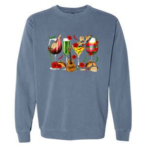 Mexico Wine Tequila Cinco De Mayo Mexican Fiesta Lover Garment-Dyed Sweatshirt