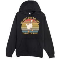 Mess With The Honk You Get The Bonk Makes A Funny Goose Meme For Every Gamer And Premium Pullover Hoodie