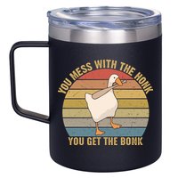 Mess With The Honk You Get The Bonk Makes A Funny Goose Meme For Every Gamer And 12oz Stainless Steel Coffee Mug