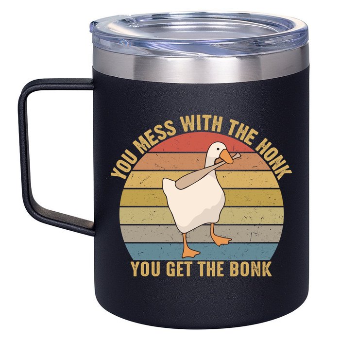 Mess With The Honk You Get The Bonk Makes A Funny Goose Meme For Every Gamer And 12oz Stainless Steel Coffee Mug