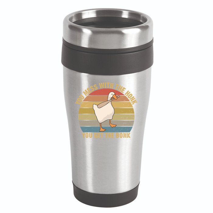 Mess With The Honk You Get The Bonk Makes A Funny Goose Meme For Every Gamer And 16oz Travel Tumbler