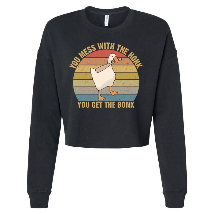 Mess With The Honk You Get The Bonk Makes A Funny Goose Meme For Every Gamer And Cropped Pullover Crew