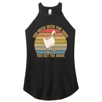 Mess With The Honk You Get The Bonk Makes A Funny Goose Meme For Every Gamer And Women's Perfect Tri Rocker Tank