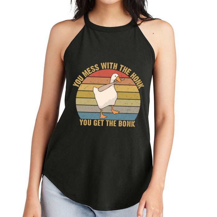 Mess With The Honk You Get The Bonk Makes A Funny Goose Meme For Every Gamer And Women's Perfect Tri Rocker Tank