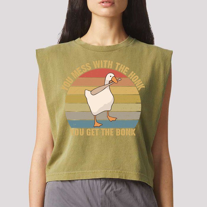 Mess With The Honk You Get The Bonk Makes A Funny Goose Meme For Every Gamer And Garment-Dyed Women's Muscle Tee