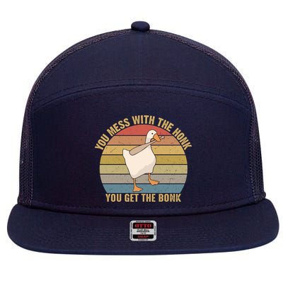Mess With The Honk You Get The Bonk Makes A Funny Goose Meme For Every Gamer And 7 Panel Mesh Trucker Snapback Hat