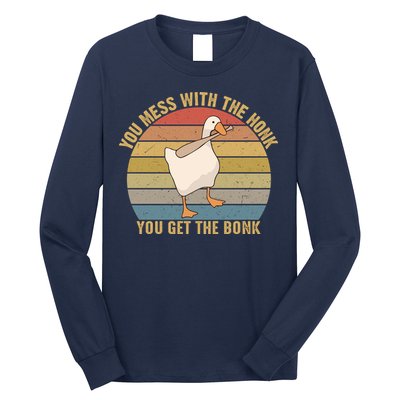 Mess With The Honk You Get The Bonk Makes A Funny Goose Meme For Every Gamer And Long Sleeve Shirt