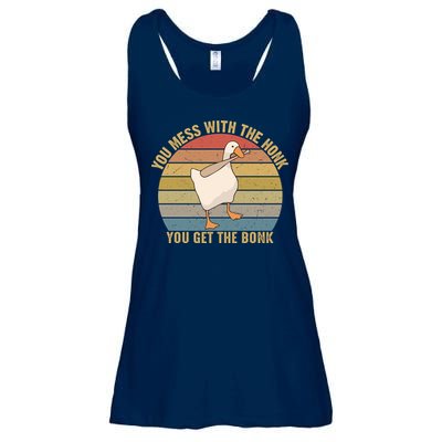 Mess With The Honk You Get The Bonk Makes A Funny Goose Meme For Every Gamer And Ladies Essential Flowy Tank