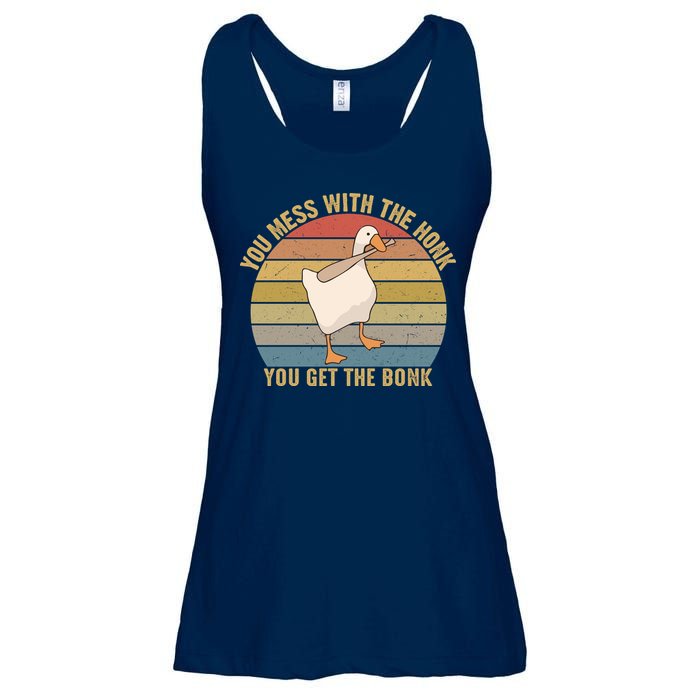 Mess With The Honk You Get The Bonk Makes A Funny Goose Meme For Every Gamer And Ladies Essential Flowy Tank