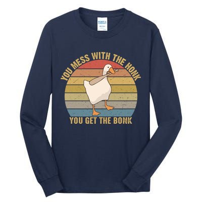Mess With The Honk You Get The Bonk Makes A Funny Goose Meme For Every Gamer And Tall Long Sleeve T-Shirt