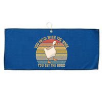 Mess With The Honk You Get The Bonk Makes A Funny Goose Meme For Every Gamer And Large Microfiber Waffle Golf Towel