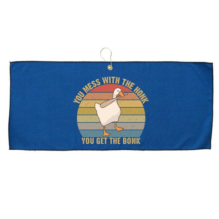Mess With The Honk You Get The Bonk Makes A Funny Goose Meme For Every Gamer And Large Microfiber Waffle Golf Towel