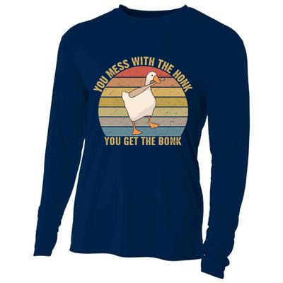Mess With The Honk You Get The Bonk Makes A Funny Goose Meme For Every Gamer And Cooling Performance Long Sleeve Crew