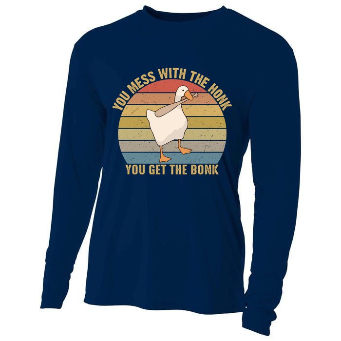 Mess With The Honk You Get The Bonk Makes A Funny Goose Meme For Every Gamer And Cooling Performance Long Sleeve Crew