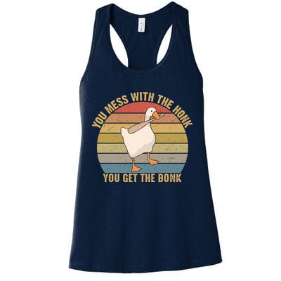 Mess With The Honk You Get The Bonk Makes A Funny Goose Meme For Every Gamer And Womens Tank Top