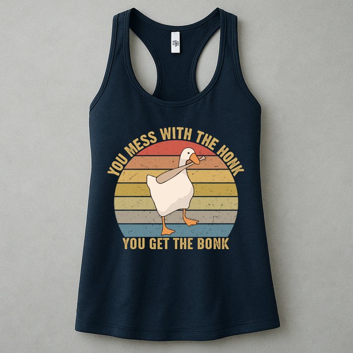 Mess With The Honk You Get The Bonk Makes A Funny Goose Meme For Every Gamer And Womens Tank Top