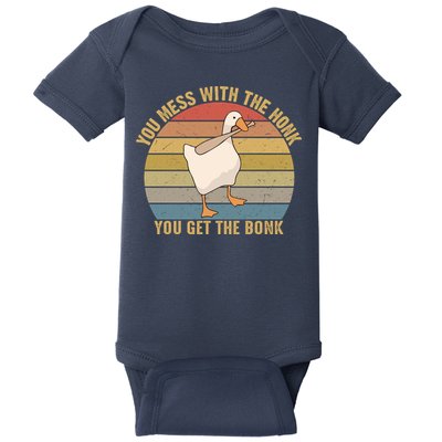 Mess With The Honk You Get The Bonk Makes A Funny Goose Meme For Every Gamer And Baby Bodysuit