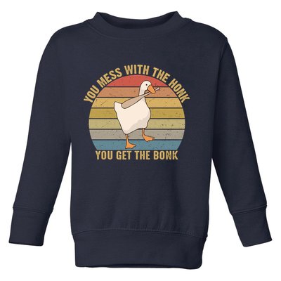 Mess With The Honk You Get The Bonk Makes A Funny Goose Meme For Every Gamer And Toddler Sweatshirt