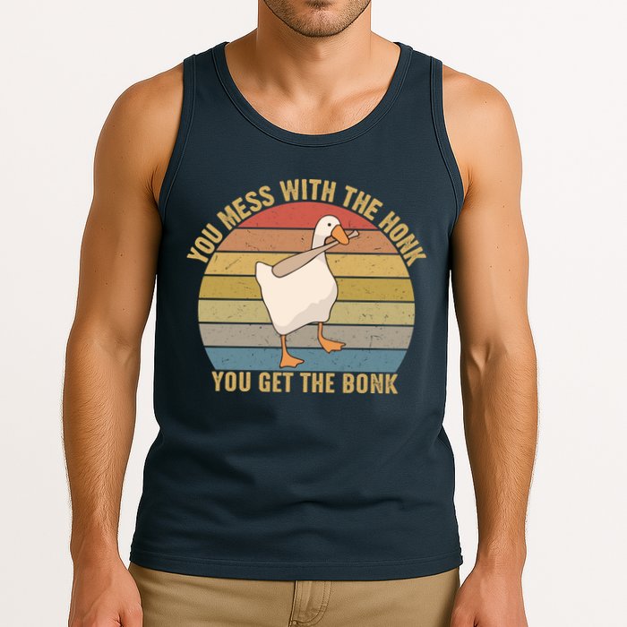 Mess With The Honk You Get The Bonk Makes A Funny Goose Meme For Every Gamer And Tank Top