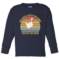 Mess With The Honk You Get The Bonk Makes A Funny Goose Meme For Every Gamer And Toddler Long Sleeve Shirt