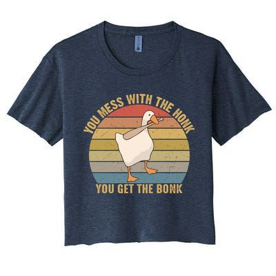 Mess With The Honk You Get The Bonk Makes A Funny Goose Meme For Every Gamer And Crop Top