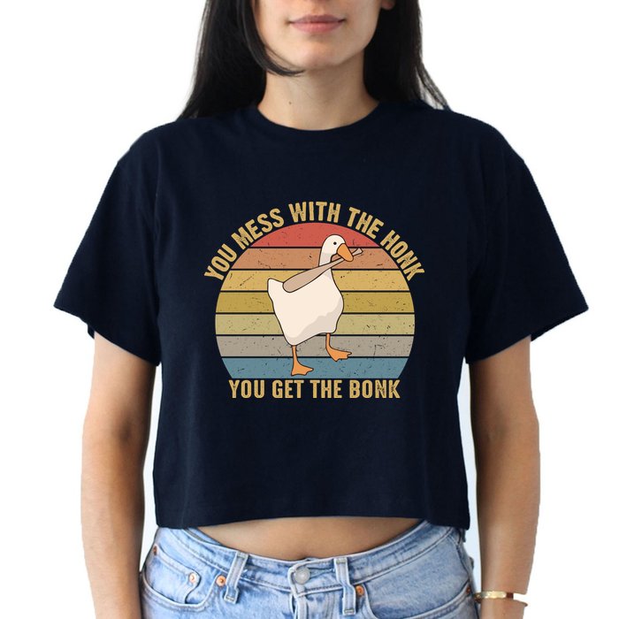Mess With The Honk You Get The Bonk Makes A Funny Goose Meme For Every Gamer And Crop Top