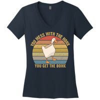 Mess With The Honk You Get The Bonk Makes A Funny Goose Meme For Every Gamer And Women's V-Neck T-Shirt