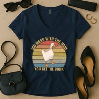 Mess With The Honk You Get The Bonk Makes A Funny Goose Meme For Every Gamer And Women's V-Neck T-Shirt