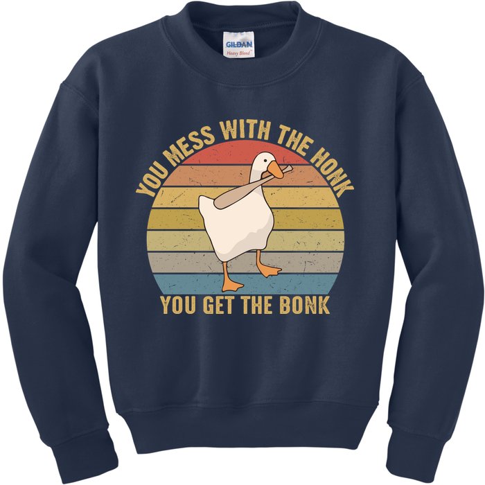 Mess With The Honk You Get The Bonk Makes A Funny Goose Meme For Every Gamer And Kids Sweatshirt