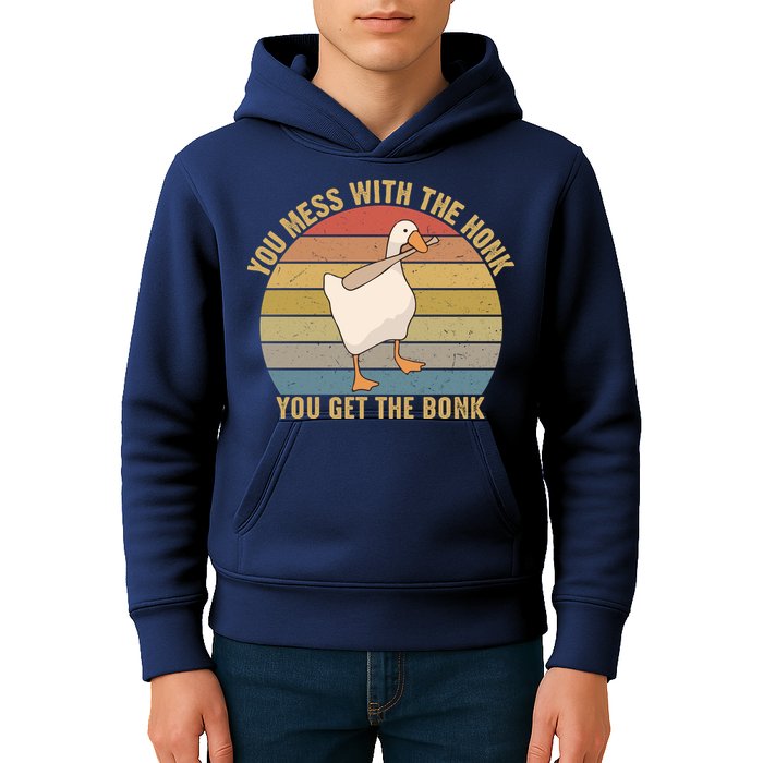 Mess With The Honk You Get The Bonk Makes A Funny Goose Meme For Every Gamer And Kids Hoodie