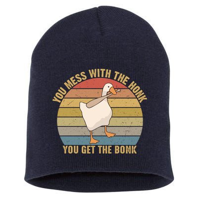 Mess With The Honk You Get The Bonk Makes A Funny Goose Meme For Every Gamer And Short Acrylic Beanie