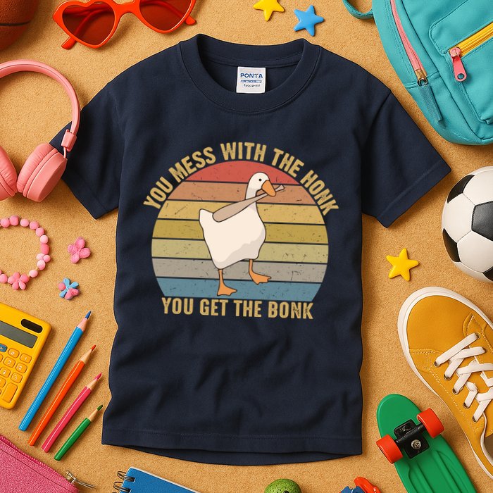 Mess With The Honk You Get The Bonk Makes A Funny Goose Meme For Every Gamer And Kids T-Shirt