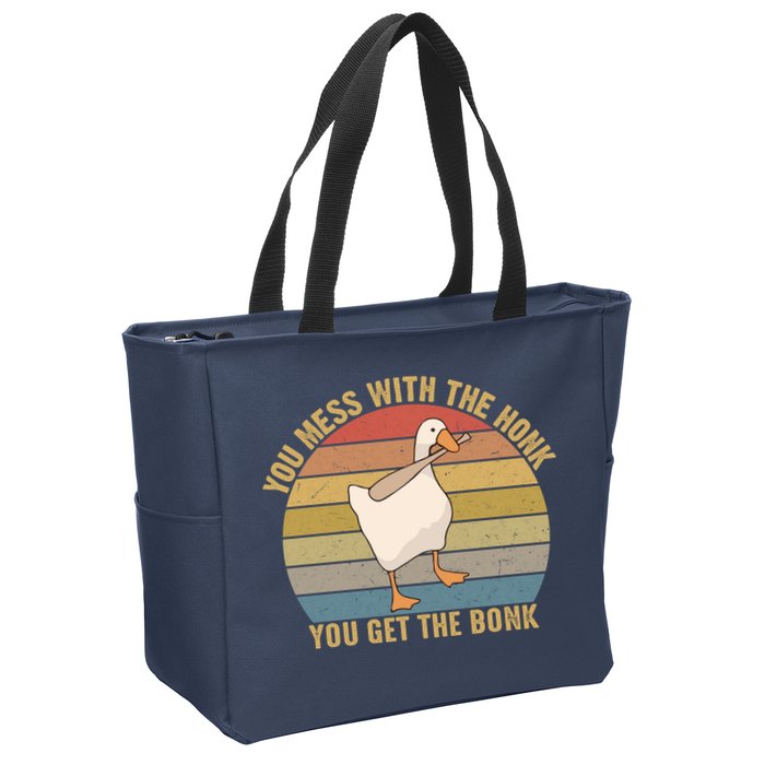 Mess With The Honk You Get The Bonk Makes A Funny Goose Meme For Every Gamer And Zip Tote Bag