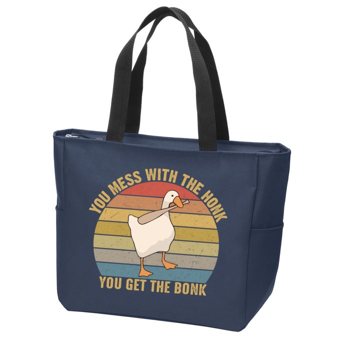 Mess With The Honk You Get The Bonk Makes A Funny Goose Meme For Every Gamer And Zip Tote Bag