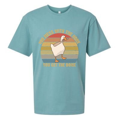 Mess With The Honk You Get The Bonk Makes A Funny Goose Meme For Every Gamer And Sueded Cloud Jersey T-Shirt