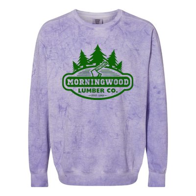 Morning Wood T Shirt Offensive T Shirt Saying Morningwood Lumber Company Tee Colorblast Crewneck Sweatshirt