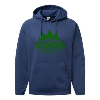 Morning Wood T Shirt Offensive T Shirt Saying Morningwood Lumber Company Tee Performance Fleece Hoodie