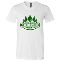 Morning Wood T Shirt Offensive T Shirt Saying Morningwood Lumber Company Tee V-Neck T-Shirt