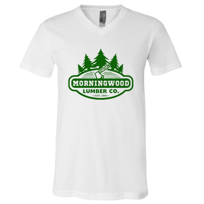 Morning Wood T Shirt Offensive T Shirt Saying Morningwood Lumber Company Tee V-Neck T-Shirt