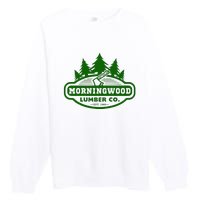 Morning Wood T Shirt Offensive T Shirt Saying Morningwood Lumber Company Tee Premium Crewneck Sweatshirt