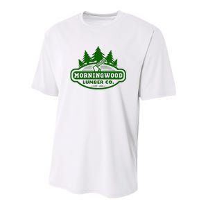 Morning Wood T Shirt Offensive T Shirt Saying Morningwood Lumber Company Tee Youth Performance Sprint T-Shirt