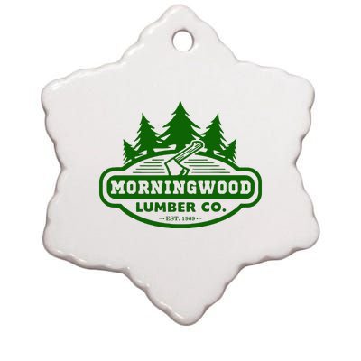 Morning Wood T Shirt Offensive T Shirt Saying Morningwood Lumber Company Tee Ceramic Star Ornament