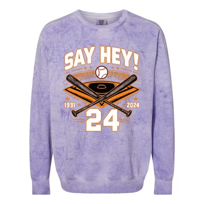 Mays Willie Tribute San Francisco Say Hey 1931 2024 Colorblast Crewneck Sweatshirt