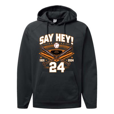 Mays Willie Tribute San Francisco Say Hey 1931 2024 Performance Fleece Hoodie